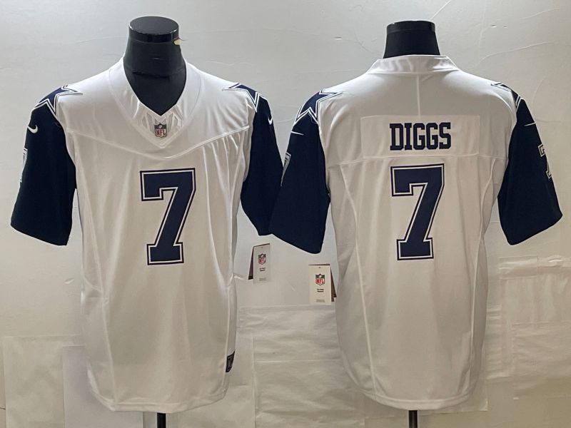 Men Dallas Cowboys #7 Diggs White Nike Vapor F.U.S.E. Limited NFL Jersey->dallas cowboys->NFL Jersey